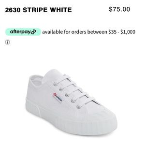 Superga stripe white 2630 size 6